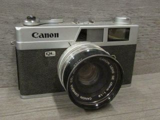Vintage Canon Canonet Ql 19 Rangefinder 35mm Film Camera Se 45mm F1.  9 Lens