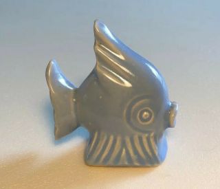 Shawnee Pottery Fish Powder Blue Figure Figurine Mini Miniature Vintage