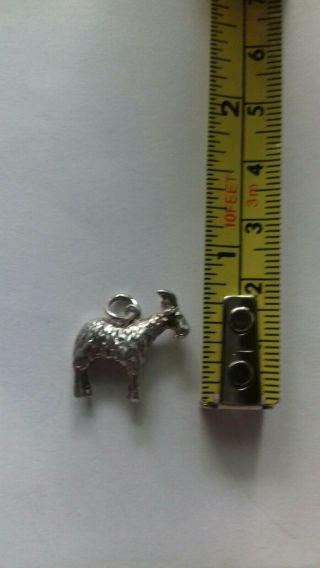Rare vintage solid silver mountain goat charm.  4.  73g 5
