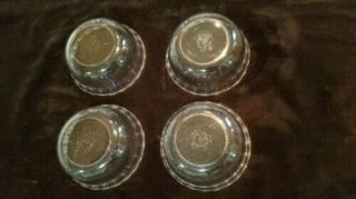 Four Vintage Pyrex Three rings fluted Clear Glass 10 oz Custard Cups 465 2