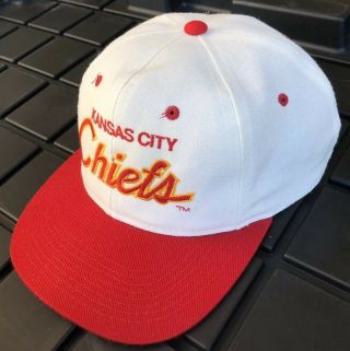 Vintage 90s Kansas City Chiefs Sports Specialties DL Script Snapback Hat Korea 3
