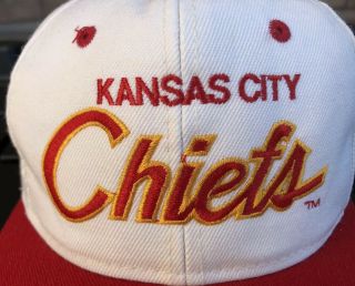 Vintage 90s Kansas City Chiefs Sports Specialties DL Script Snapback Hat Korea 4