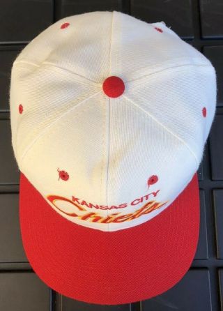 Vintage 90s Kansas City Chiefs Sports Specialties DL Script Snapback Hat Korea 5
