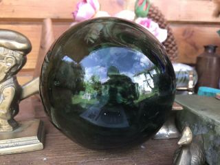 Vintage Hand Blown Green Glass Fishing Float/witch 