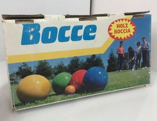 Bocce Ball Wood Set Lucio Londero Italy Yard Lawn Game Vtg