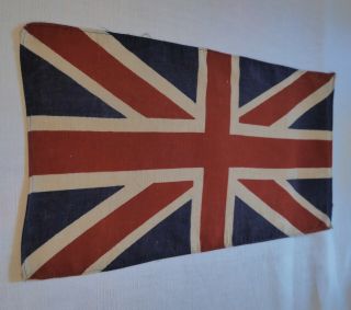 Charming Small Ww2 Era Vintage British Union Jack Flag Old