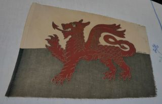Handsome Small Ww2 Era Wales Flag : Vintage British Union Jack Flag