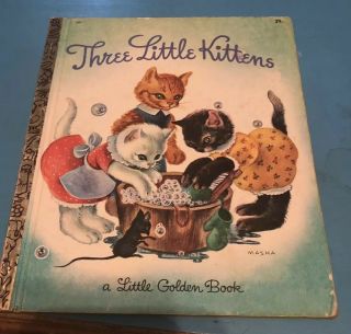 Vintage A Little Golden Book Three Little Kittens 1st Edition 1942 Exc