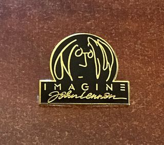 Vintage John Lennon Metal Imagine Button.  Pin Back.  1988.