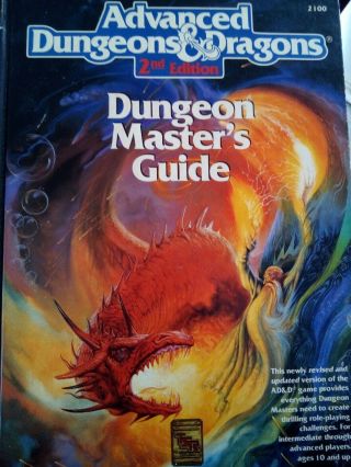 Vintage Advanced Dungeons & Dragons Dungeon Masters Guide 2nd Edition Tsr 2100