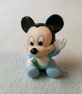 Vintage Disney Ceramic Porcelain Baby Mickey Mouse Sri Lanka Mini Figure Blue