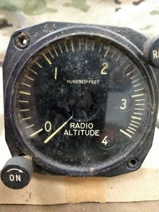 Vintage Us Military Aircraft Gauge - Radio Altitude
