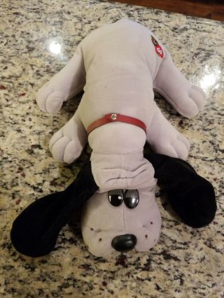 Vintage 1985 Grey 18 " Pound Puppy With Collar And No Tush Tag
