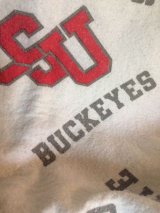 Vintage 1980 ' s Ohio State Buckeyes Blanket 74 