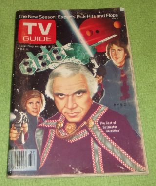 Vintage Tv Guide Battlestar Galactica Ci Fi Vol 26 No 37 1978 Rare Collectible