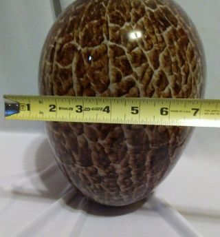 Vintage Hand Blown Art Glass Tortoise Shell Print Vase 3