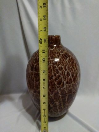 Vintage Hand Blown Art Glass Tortoise Shell Print Vase 4