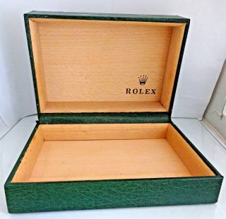 Rolex Watch Box Display Case,  Vntg Rolex Montres,  68.  00.  2 Geneve Suisse Green Box