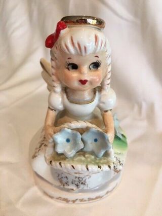 Vintage Lilly Of The Valley Angel Figurine W/original Label Japan 2nd One