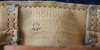 Nicholas Leather Carpenter ' s Tool Pouch Belt Apron Vintage 427 2