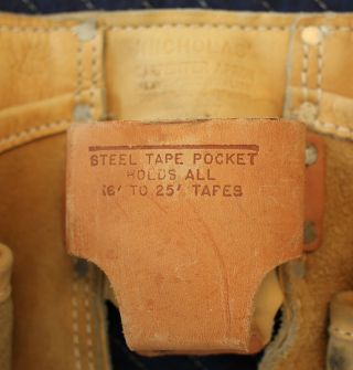 Nicholas Leather Carpenter ' s Tool Pouch Belt Apron Vintage 427 3