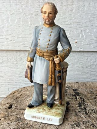 Lefton China General Robert E.  Lee Vtg Civil War Military Figurine Statue Kw1109