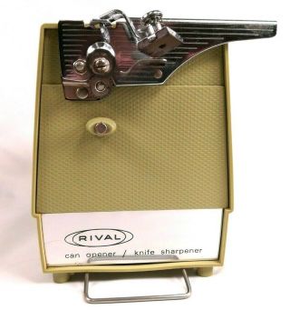 Olive Green Rival Electric Can Opener Sharpener 752r/2 Vintage