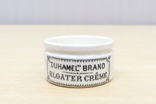 Vintage C1900s " Duhamel " Brand Bloater Creme Ceramic Pot Or Jar -