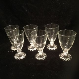 Six - Vintage “boopie” Juice/wine Glasses By Anchor Hocking 4 - 1/2”