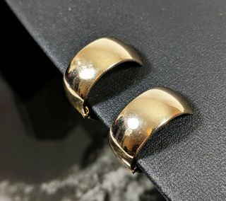 Vintage Jewellery Gold - Tone Hoops Style Clip On Earrings By Monet