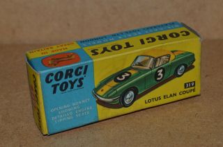 Vintage Corgi Toys No.  319 Lotus Elan Coupe - Box - 1960 