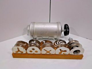 Vintage Mirro Aluminum Spritz Cookie Press Kit With 15 Disks - - Made In Usa