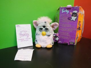 1998 Vintage Furby Tiger Electronics Model 70 - 800 Pink And Gray With Black Dots 2