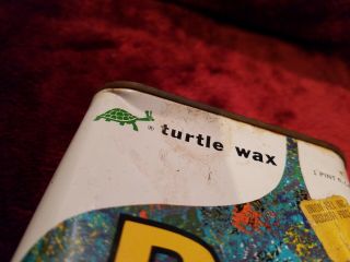 Vintage Turtle Wax Bug & Tar Remover Tin Can 1960 Advertising Car 3