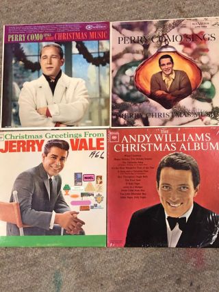 Vintage Christmas Vinyl Records: Perry Como,  Jerry Vale,  Andy Williams