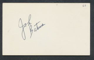 1963 Houston John Bateman Vintage Baseball Signed Index Card (d.  1996) Jsa