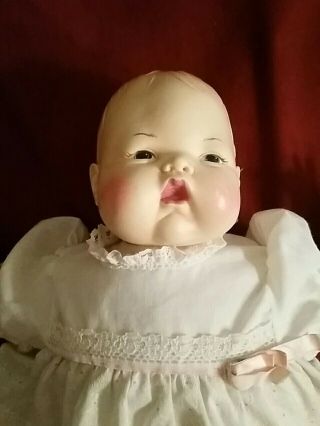 VTG Vinyl/Cloth Thumbelina Baby Doll by Ideal Toy Corp 1982 with Dress 2