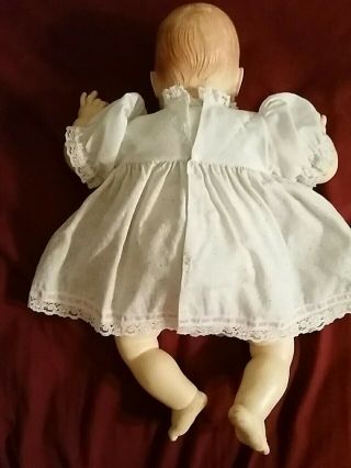 VTG Vinyl/Cloth Thumbelina Baby Doll by Ideal Toy Corp 1982 with Dress 3