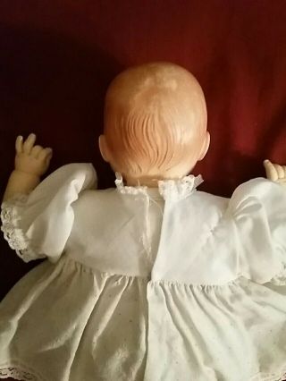 VTG Vinyl/Cloth Thumbelina Baby Doll by Ideal Toy Corp 1982 with Dress 4