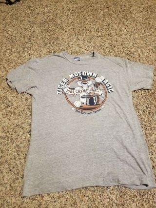 Vintage 1984 Detroit Tigers Stadium Giveaway Shirt Tshirt Size Large