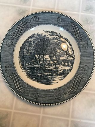 Vintage Royal Ironstone Currier And Ives 10 " Dinner Plate The Old Grist Mill