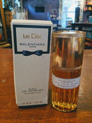 Vintage Le Dix Balenciaga Eau De Parfum 50 Ml.  1.  6 Oz Spray Bottle