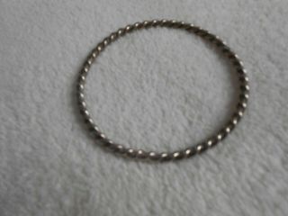 Vintage Sterling Silver Bangle Bracelet 7 - 3/4 " Wrist.  925 16 Grams (1)