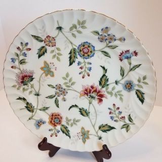 Vintage Andrea By Sadek Buckingham Pattern Floral Cake Plate