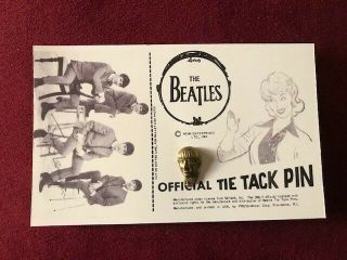 Vintage The Beatles 1964 Official Tie Tac / Pin Brooch Brass Head (ringo)