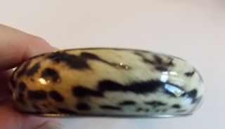 Cool Vintage Silver Tone Round Bangle Bracelet Leopard Animal Print