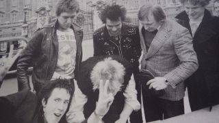 VINTAGE POSTER Sex Pistols B/W 1977 Johnny Rotten Paul Cook Sid Vicious Signing 2
