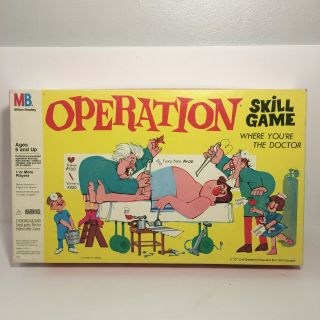 Vintage 1965 Operation Childrens Skill Game Fast Not Complete