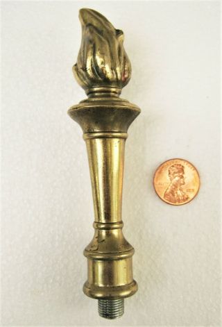 Vintage Art Deco Large Brass Finish Finial Torch Shape Flame Lamp Part