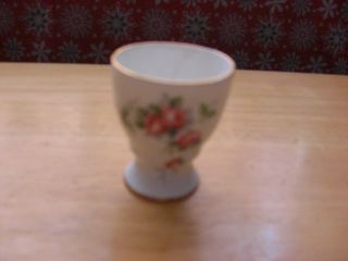 Aynsley Vintage Egg Cup England Bone China Grotto Rose 185 1960 Red/white